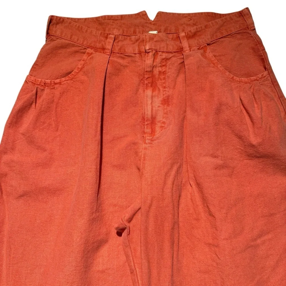 New Free People Sweet Talk Chino Red Mango Pants Size 10